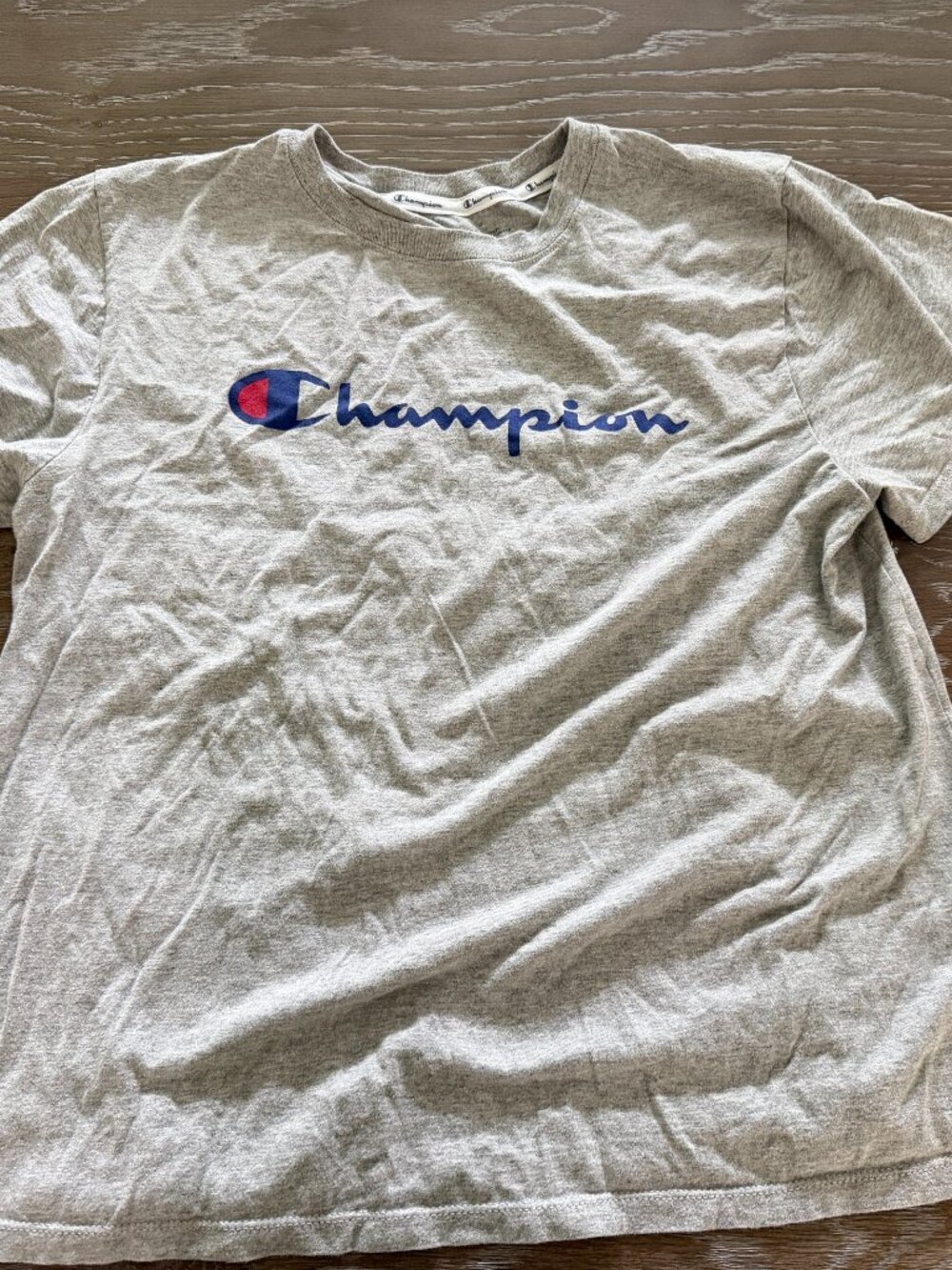 Womens Champion gray short sleeve logo t-shirt top size XL